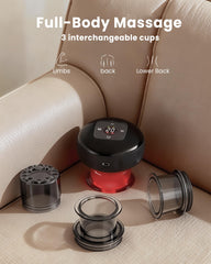 UOTT device used on back and shoulders for soothing muscle tension