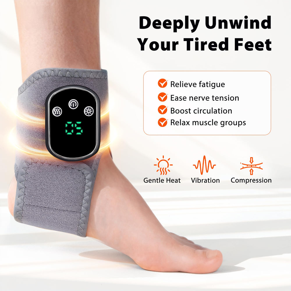 UOTT Massager with extended strap targets ankle and arch for multi-zone comfort