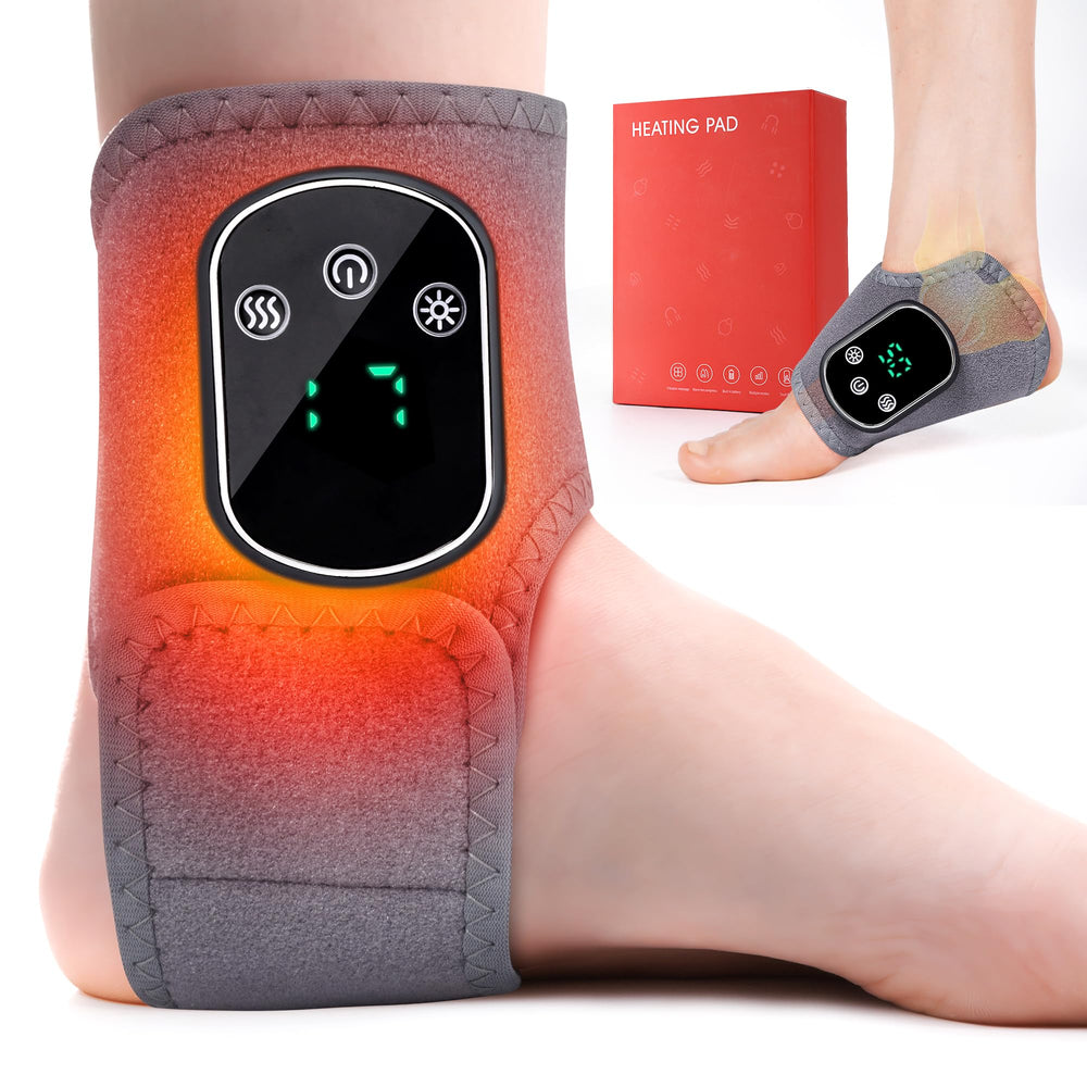 UOTT Foot and Ankle Massager wrapped around the foot for 3-in-1 relief