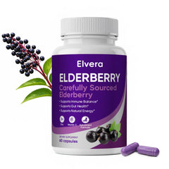 UOZXIL Elvera elderberry bottle front supports a simple daily wellness routine.