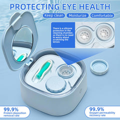 Compact UpaClaire scleral lens cleaner ideal for home and travel