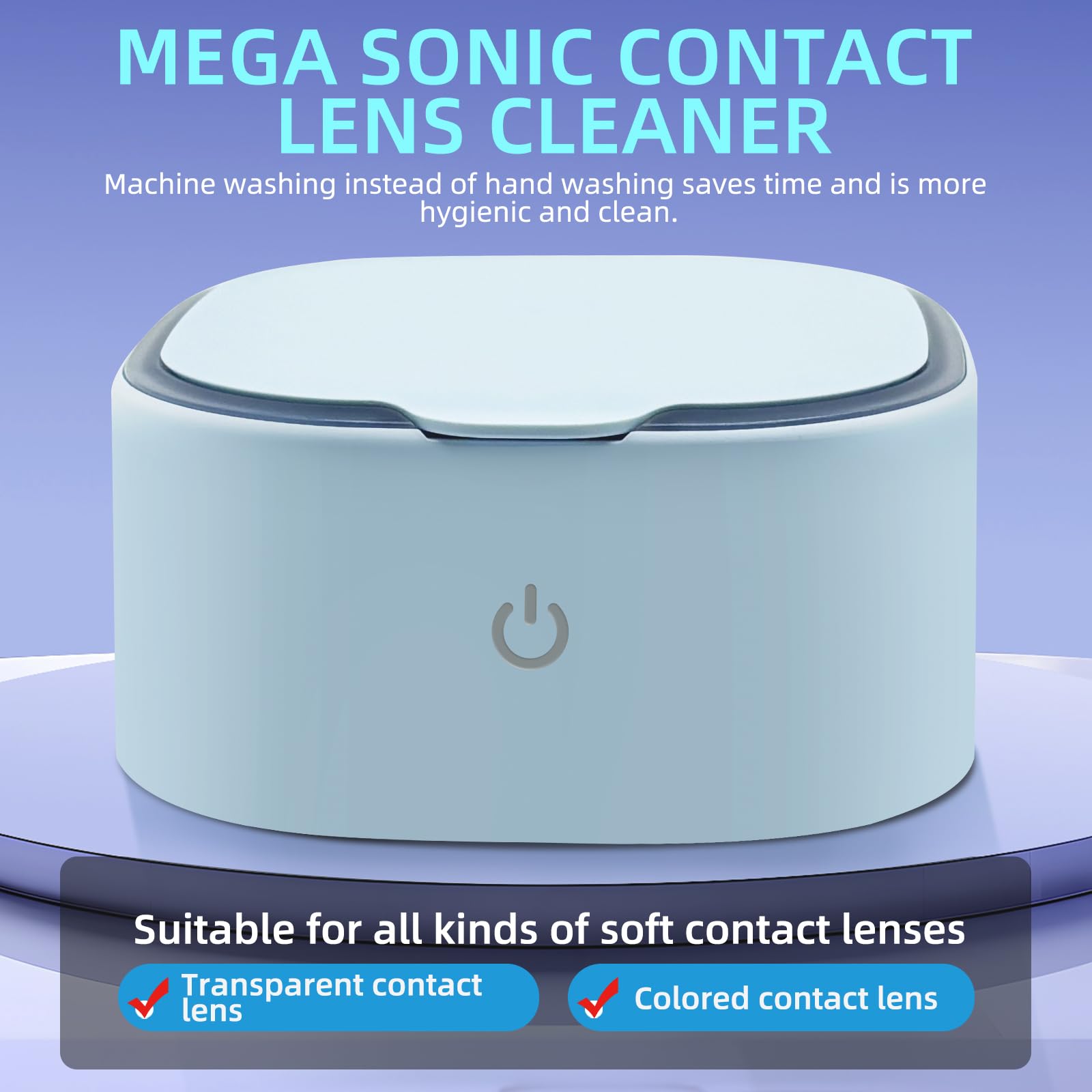 UpaClaire Mega Sonic Cleaner posterior arc clean highlighting reach to hard-to-clean lens zones.