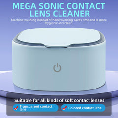 UpaClaire Mega Sonic Cleaner posterior arc clean highlighting reach to hard-to-clean lens zones.