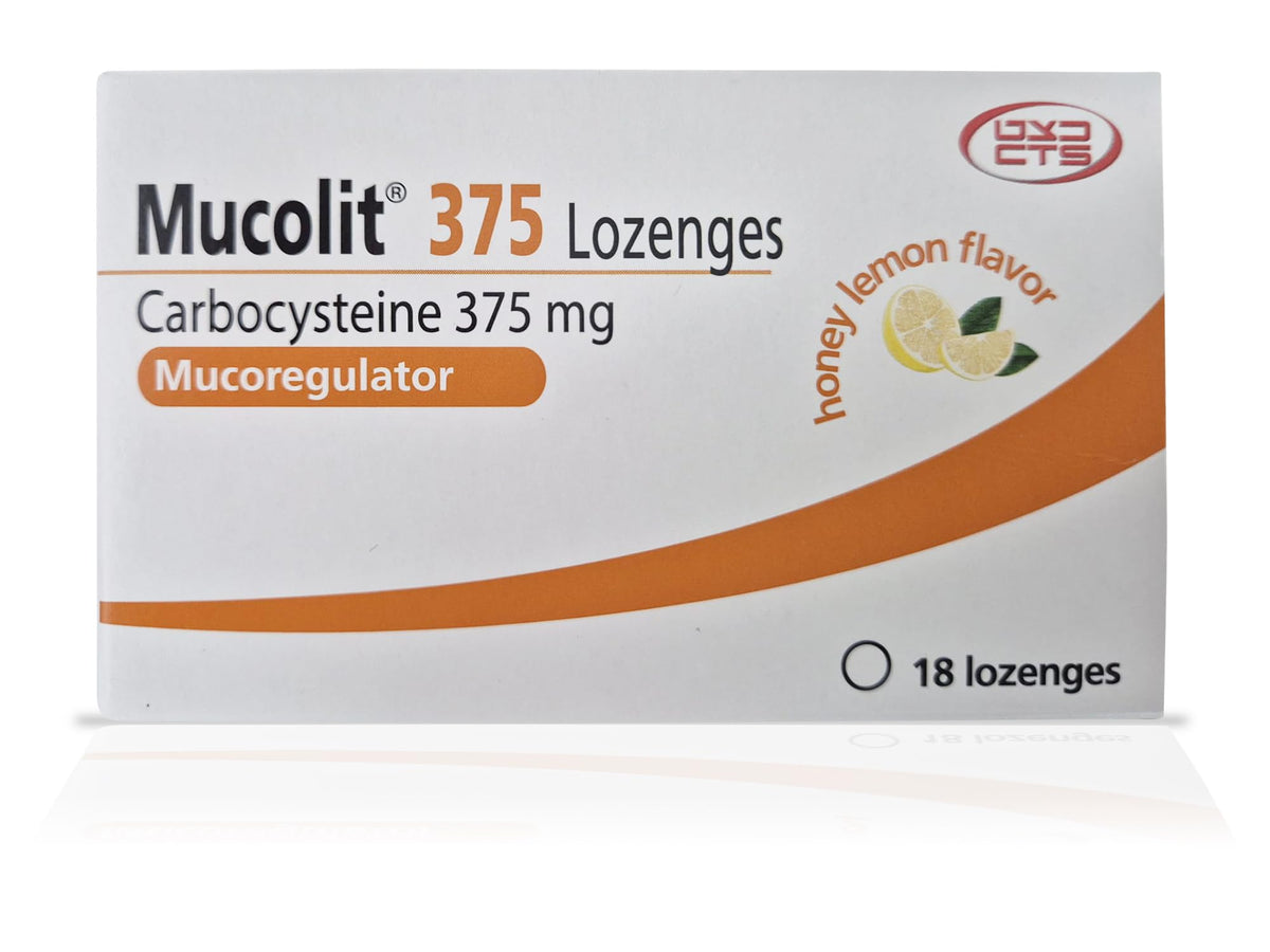 UPAX Mucolit lozenges honey-lemon packshot for quick mucus relief