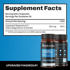 Upgraded Formulas Nano Magnesium calming scene suggesting nighttime relaxation