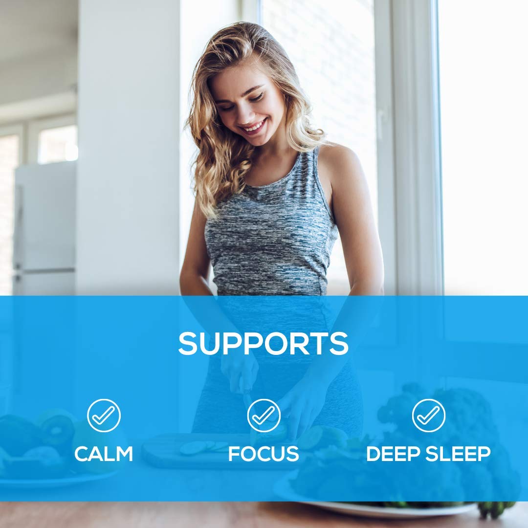 Upgraded Formulas Nano Magnesium on nightstand promoting calm evenings.