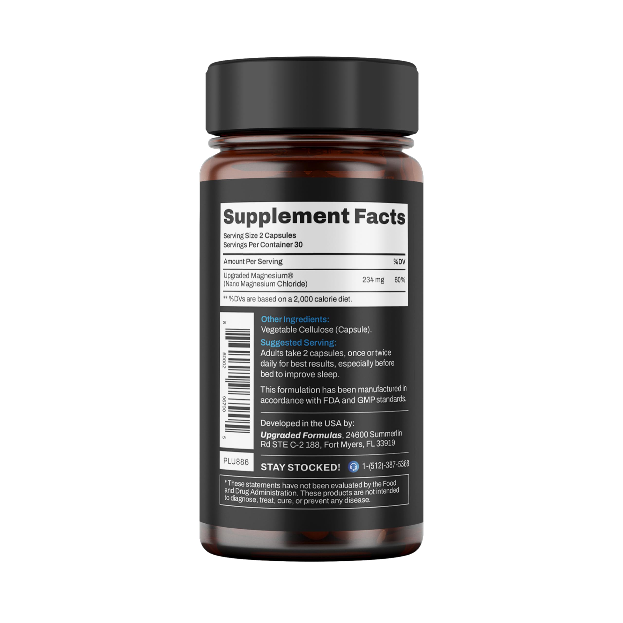Upgraded Formulas Nano Magnesium trial results graphic illustrating sleep metrics