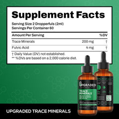 Upgraded Formulas Trace Minerals bottle pour showing easy dosing for on-the-go use