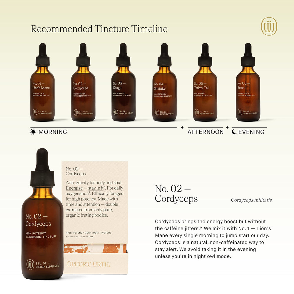 UPHORIC URTH Cordyceps small-batch tincture reflects handcrafted quality.