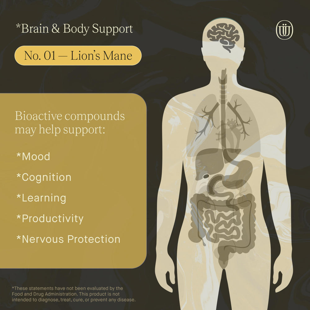 UPHORIC URTH Lions Mane vegan gluten-free packaging appealing to mindful buyers