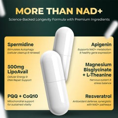 UPLIFE NAD+ bottle with dosing guidance on the label for daily use