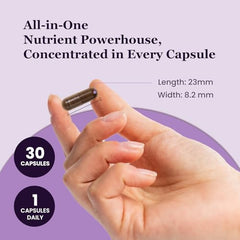 UpNourish bottle with glass showing an easy routine for balanced energy and mood.
