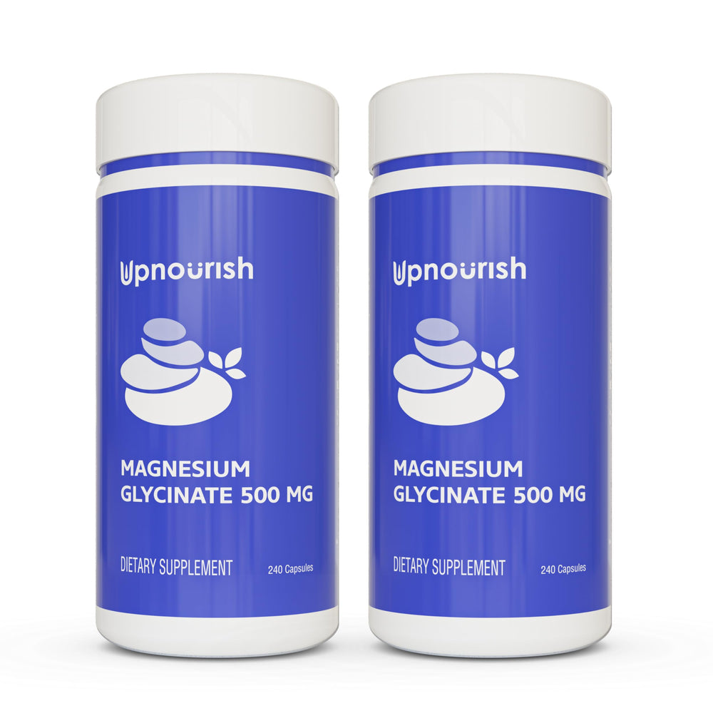 UpNourish two-bottles-pack showing value and convenience for daily magnesium intake.