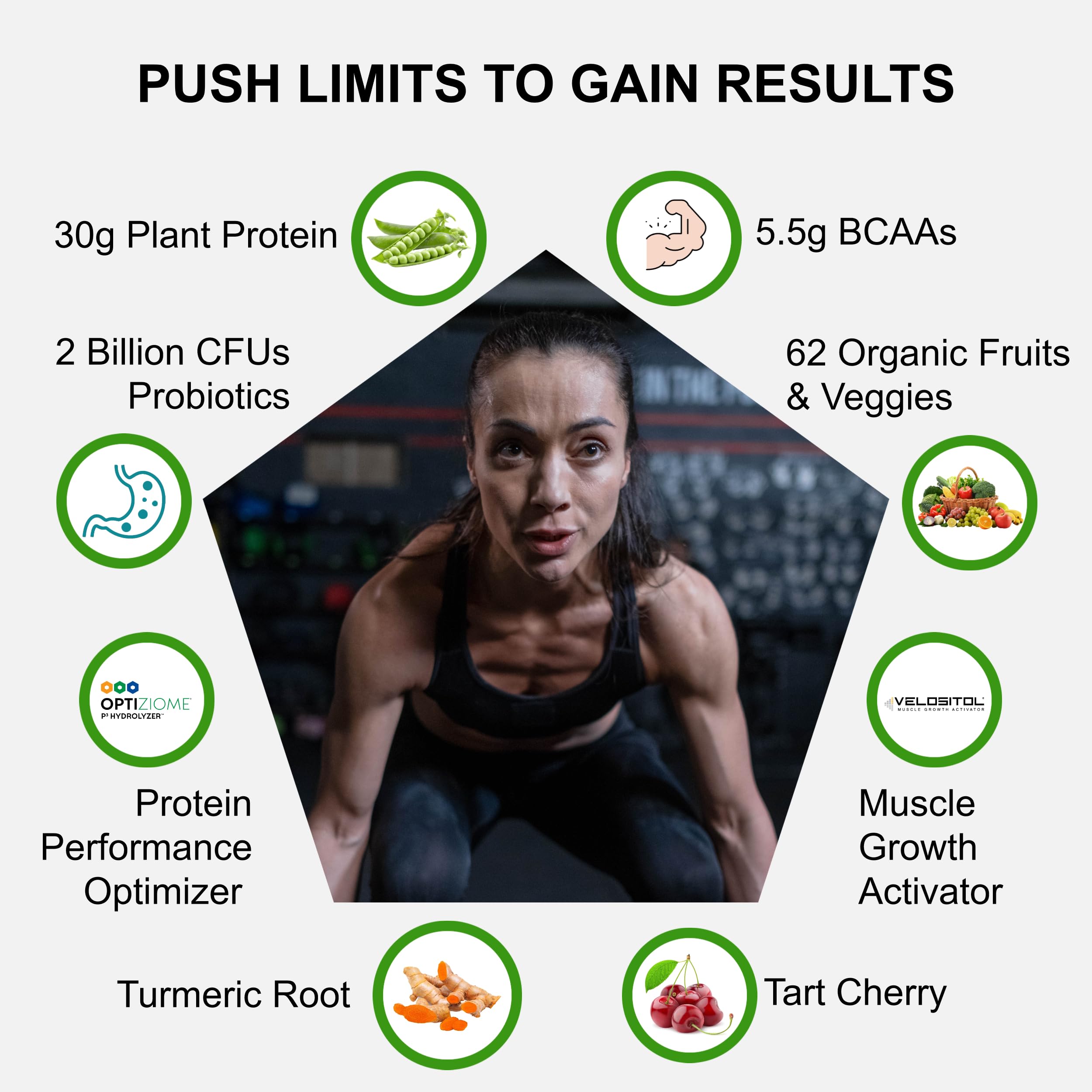 UpNourish chocolate protein powder bag opened for easy post-workout shake.