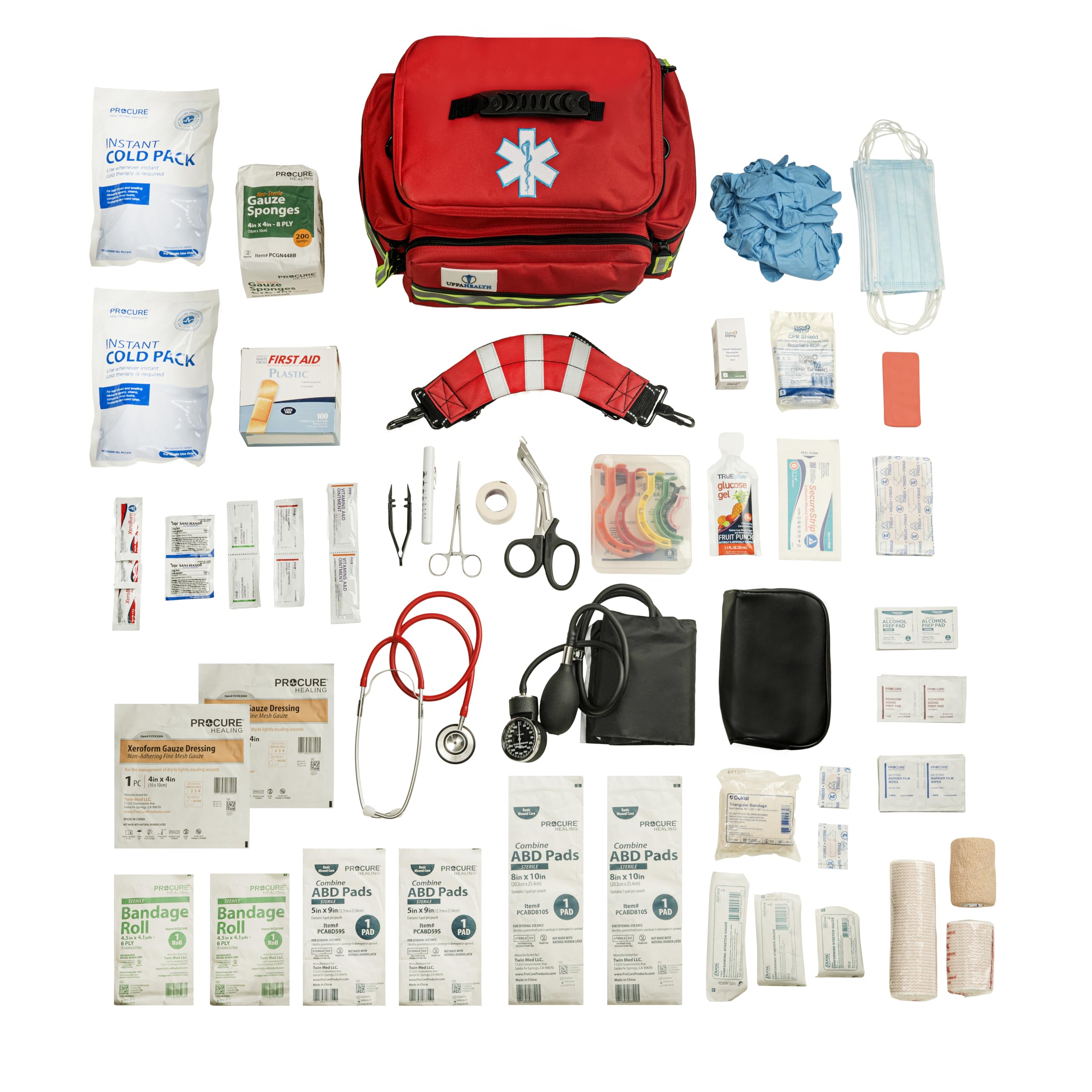 UPPAHEALTH gloves and bandages organization—accessible supplies for everyday first aid.
