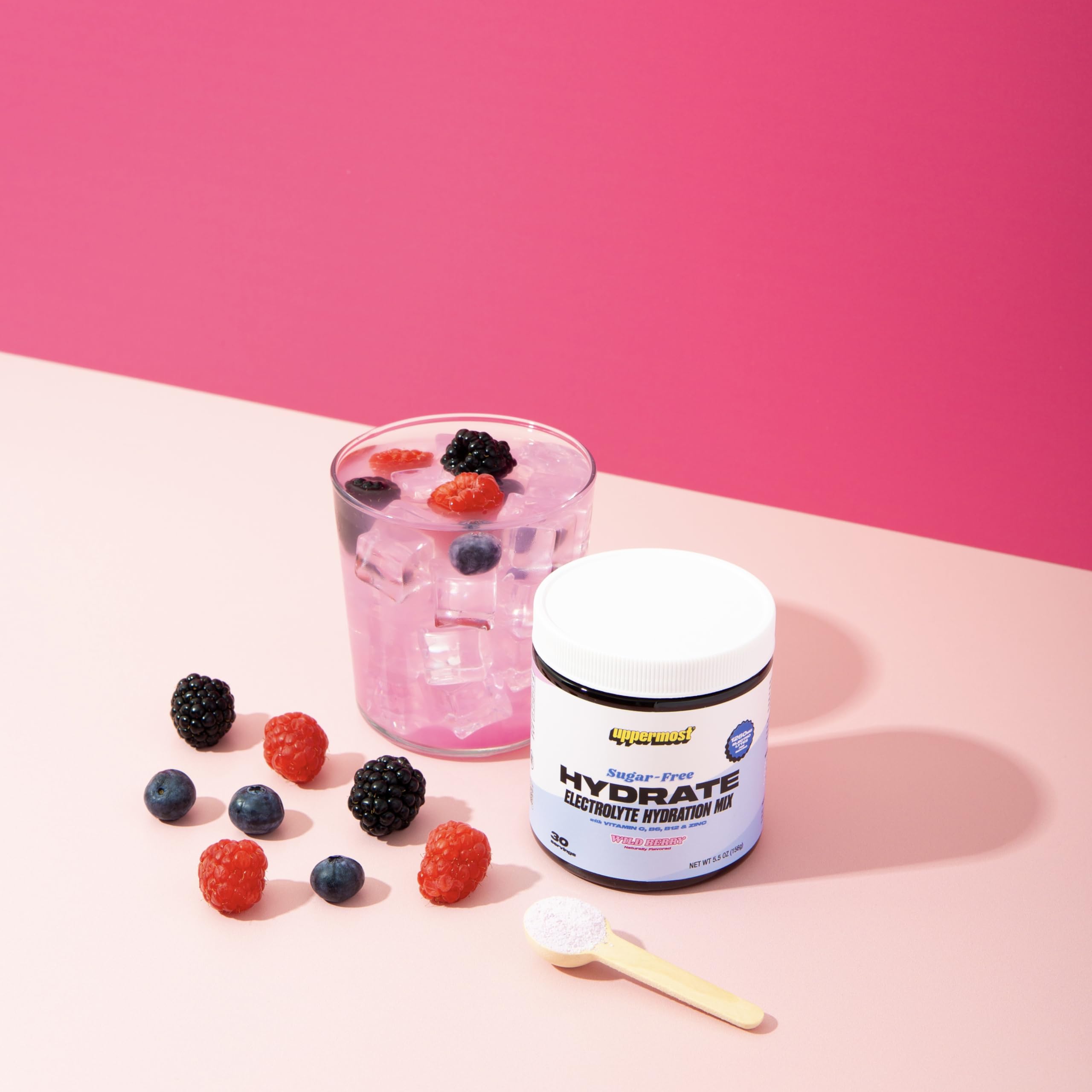 Uppermost Hydrate scoop measures electrolytes for daily use.