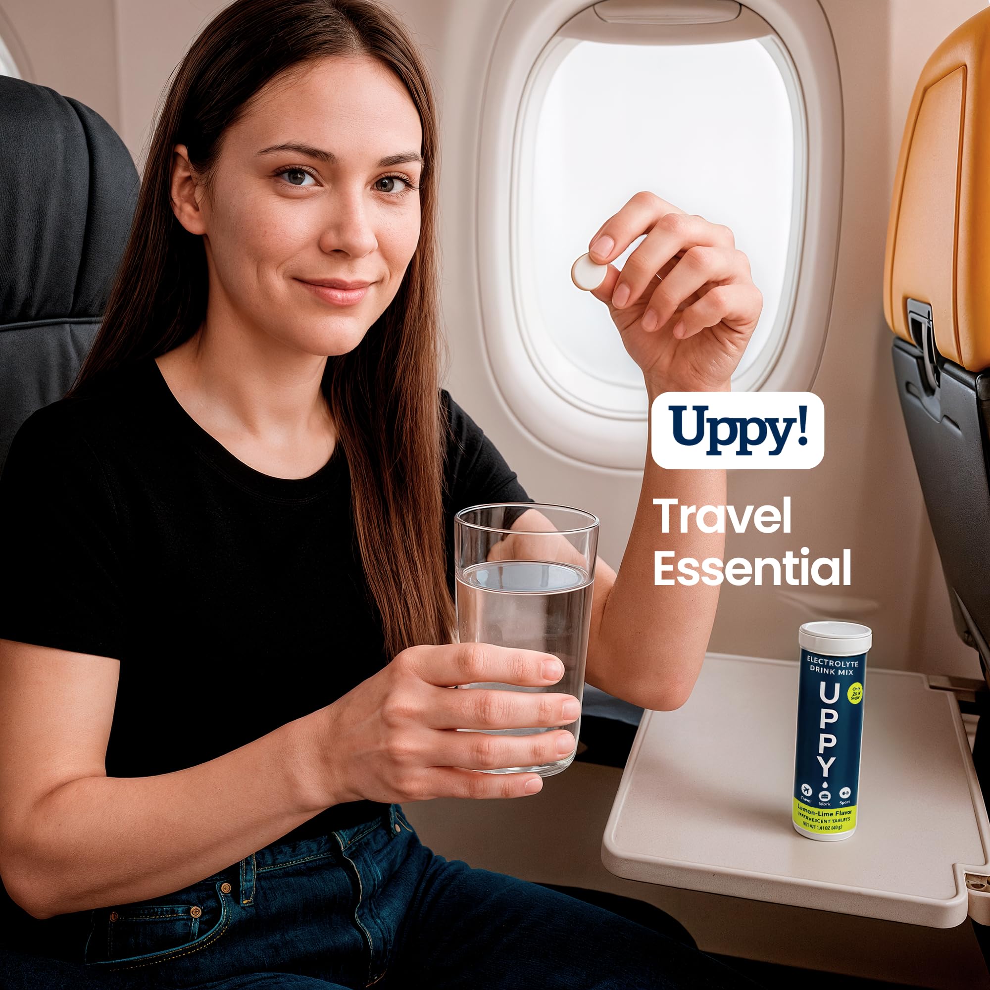 Uppy Lemon-Lime fizz in a glass with refreshing flavor