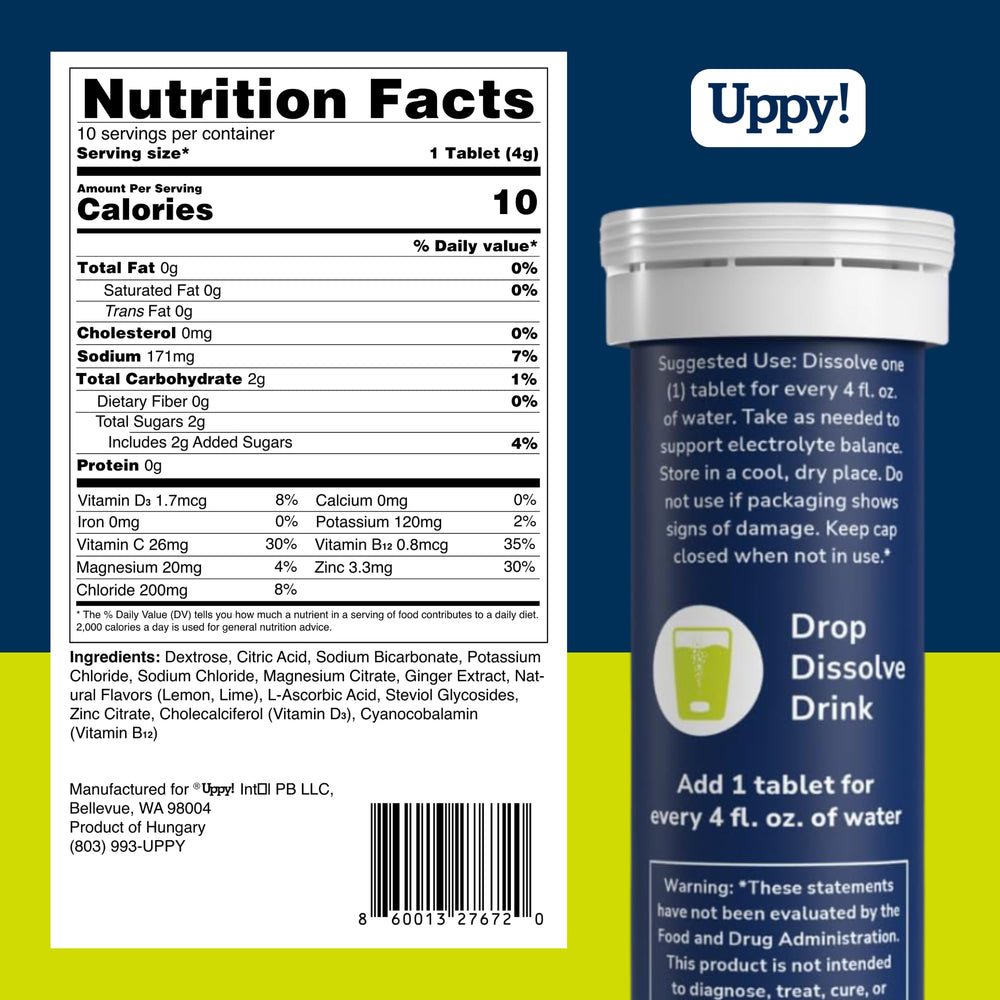 Uppy Lemon-Lime travel tubes ready for on-the-go hydration