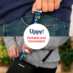 Uppy water-bottle with tablets dissolving in seconds.