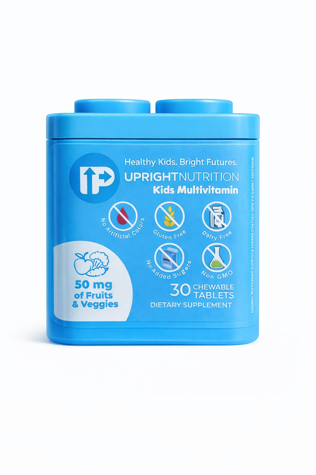 Upright Nutrition Children's Multivitamin bottle shows a complete vitamin blend for kids.