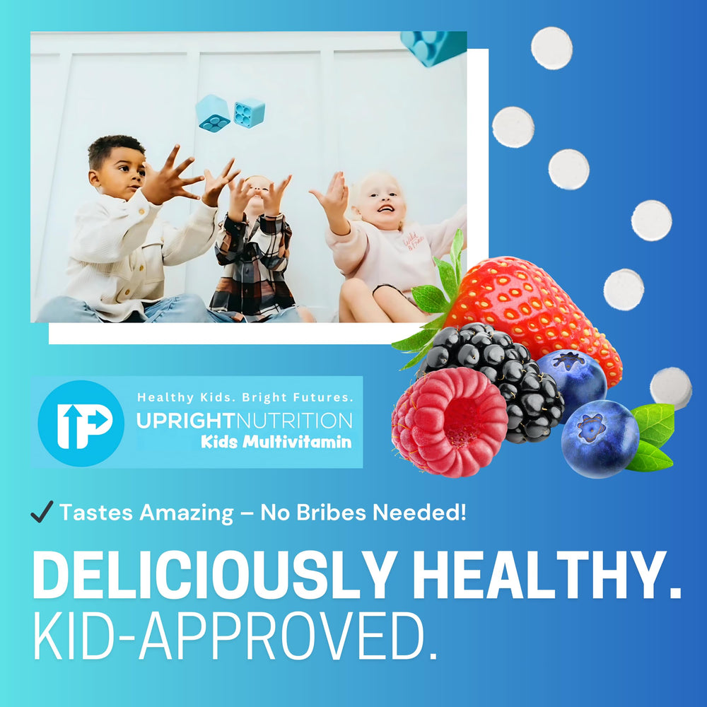 Organic, dairy-free, soy-free, gluten-free, non-GMO attributes on Upright Nutrition packaging.