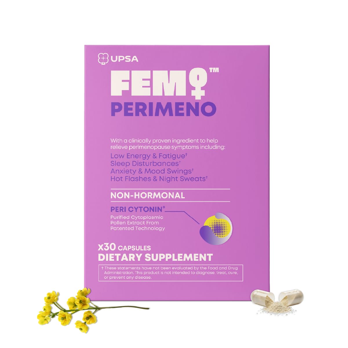 Upsa FEM Perimeno bottle on a dresser for simple daily use.