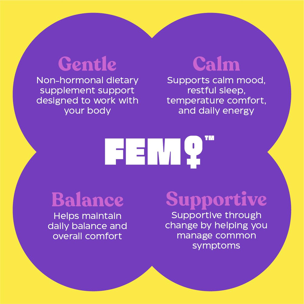 Upsa FEM Perimeno label-front view highlighting non-hormonal formula.