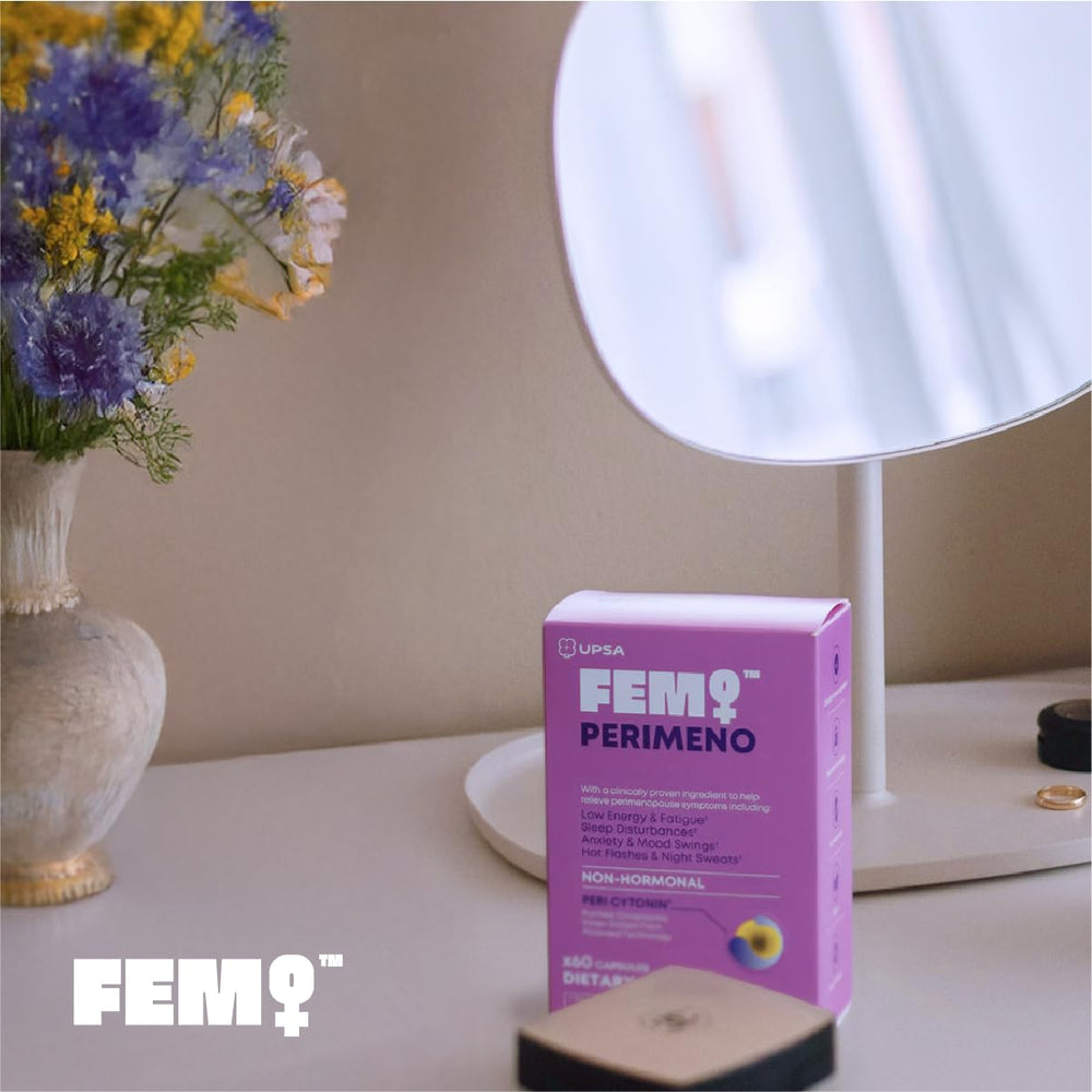 Travel-friendly Upsa FEM Perimeno packaging for on-the-go.