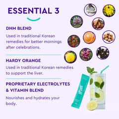 UPSIDE dhm-electrolytes blend bottle demonstrates hydration support after parties