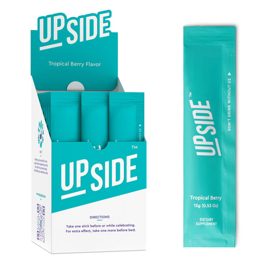 UPSIDE pre-celebration vitamin jelly sticks tropical flavor for a refreshing morning after celebrations