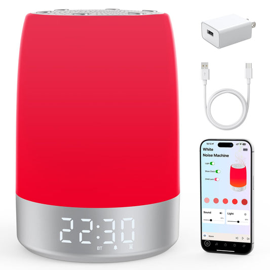 Uptimus Smart Red Light Therapy Lamp front view with sunset glow for unwinding