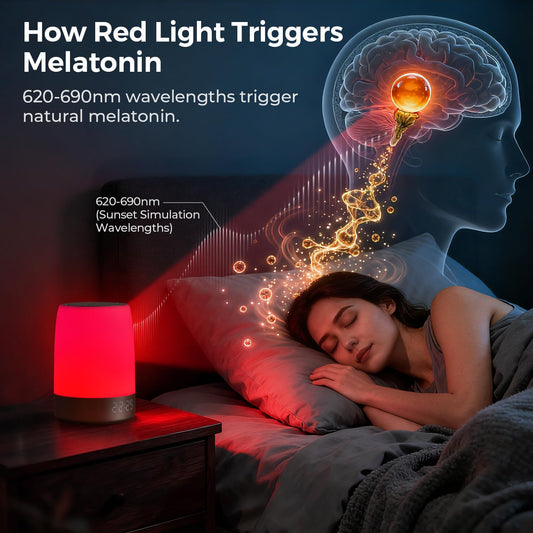 Uptimus Smart Red Light Therapy Lamp side view showing compact design