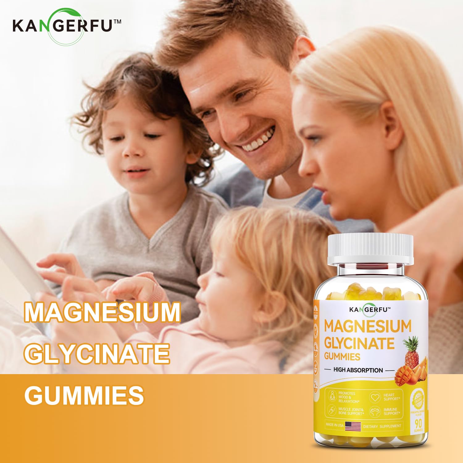 uptono magnesium glycinate gummies packaging emphasizes safety and trusted manufacturing.