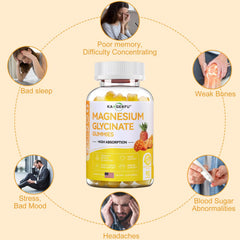 uptono magnesium glycinate gummies pineapple-mango bottle-open shows convenient daily dosage.