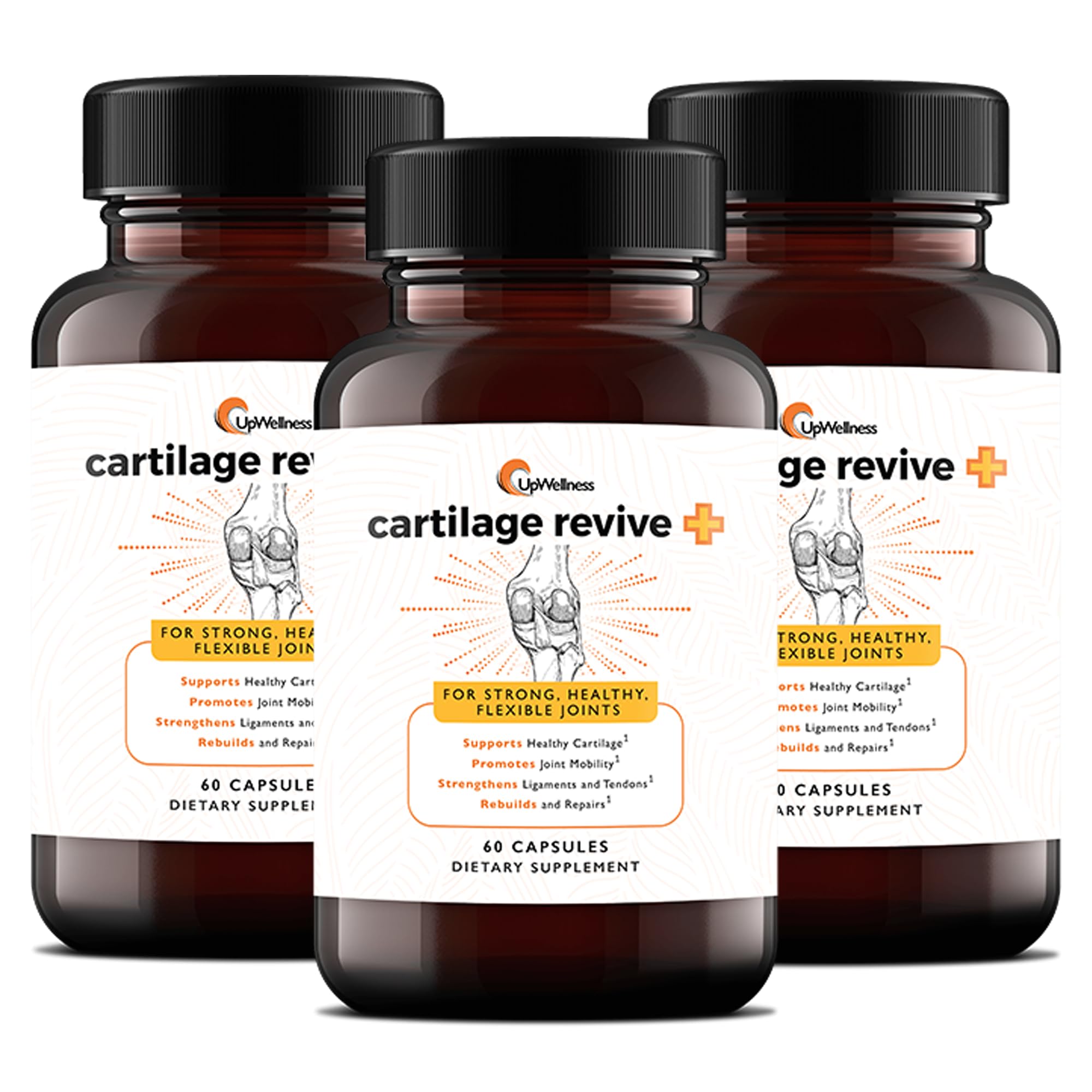 UpWellness Cartilage Revive bottle front promoting daily joint support and mobility.