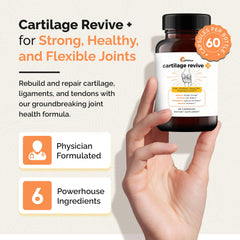 Ingredient label highlights D-Glucosamine, MSM, and vitamins.