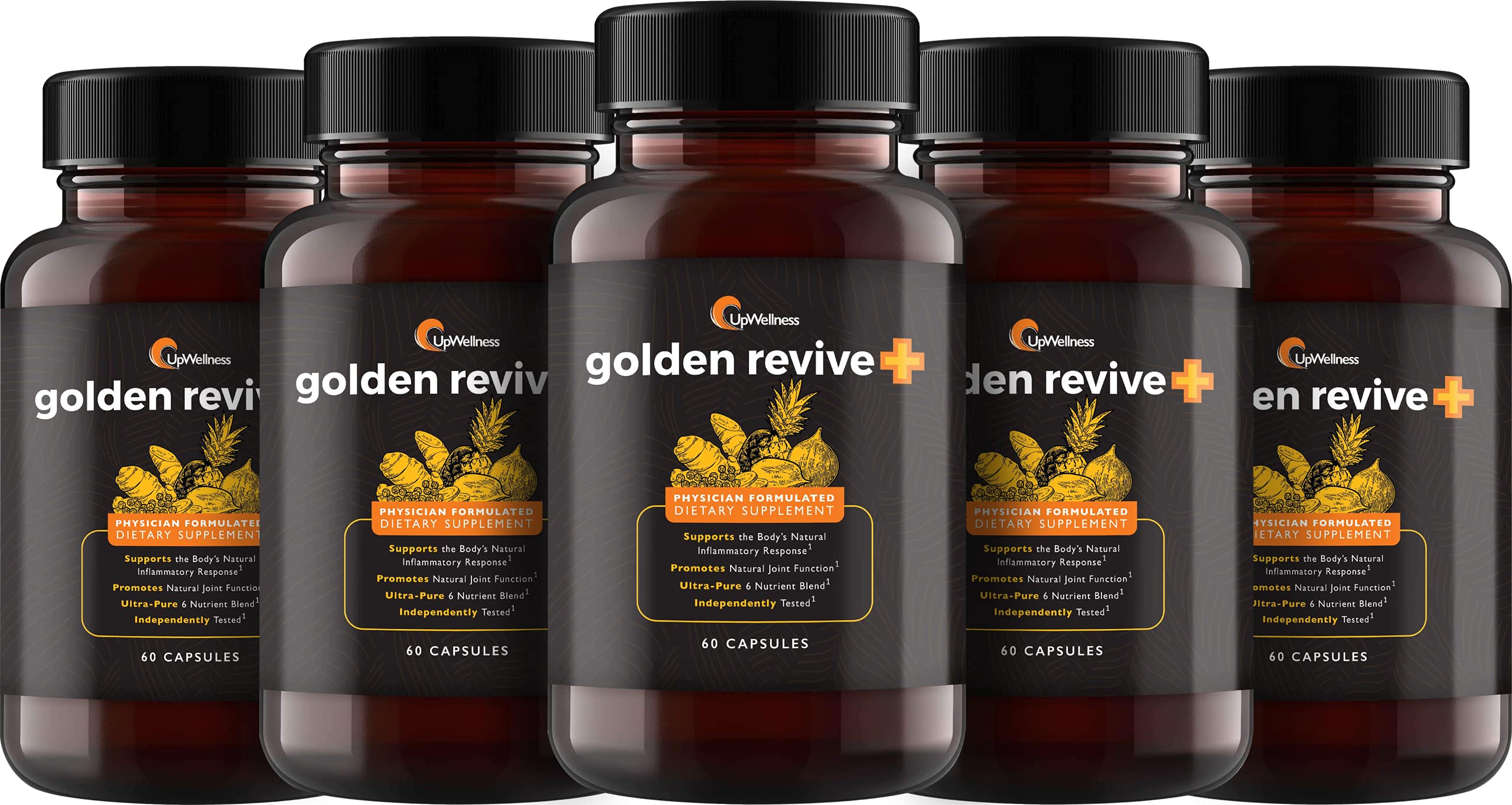 UpWellness Golden Revive bottle front for daily joint support and premium quality packaging
