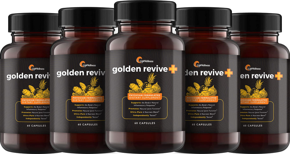 UpWellness Golden Revive bottle front for daily joint support and premium quality packaging
