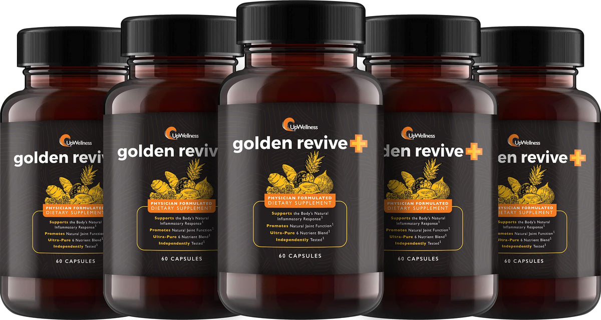UpWellness Golden Revive bottle front for daily joint support and premium quality packaging