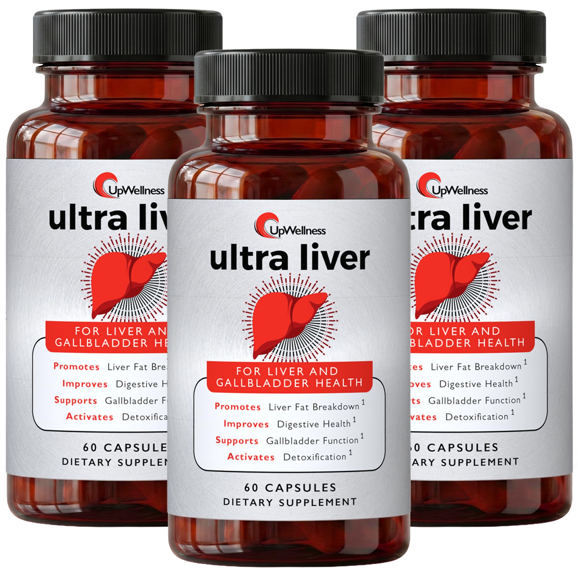 UpWellness Ultra Liver bottle front view for daily liver support.