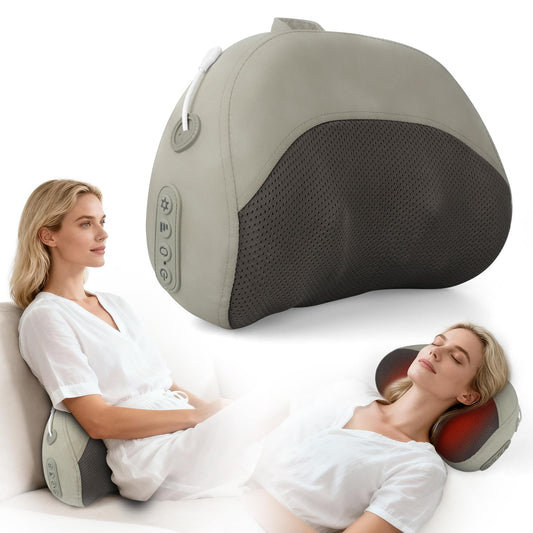 UQHH Shiatsu back massager with heat targeting neck and shoulders for relief.