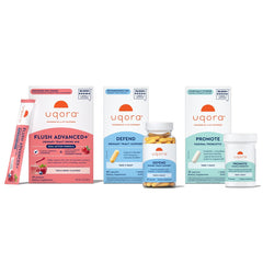 Uqora Flush Advanced+ cranberry drink mix bottle supports healthy urinary flow