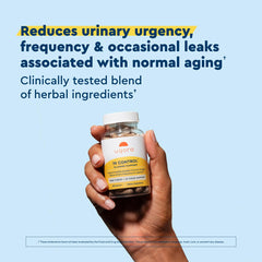 Uqora In Control bottle back shows ingredients and herb blend.