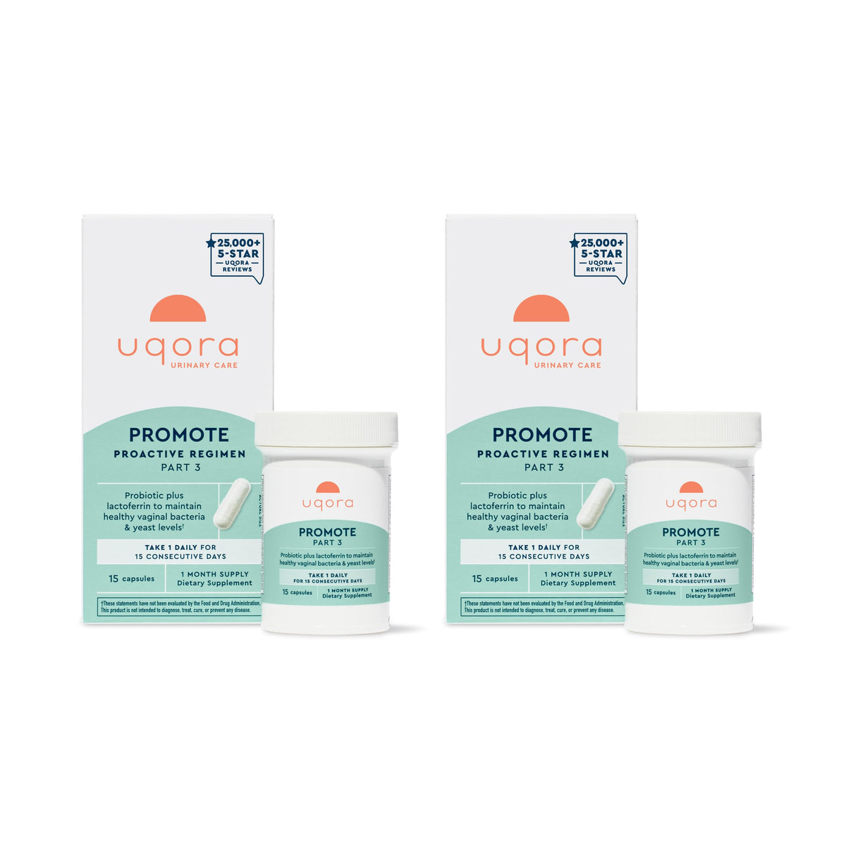 Uqora Promote bottle cap close-up for everyday vaginal health support