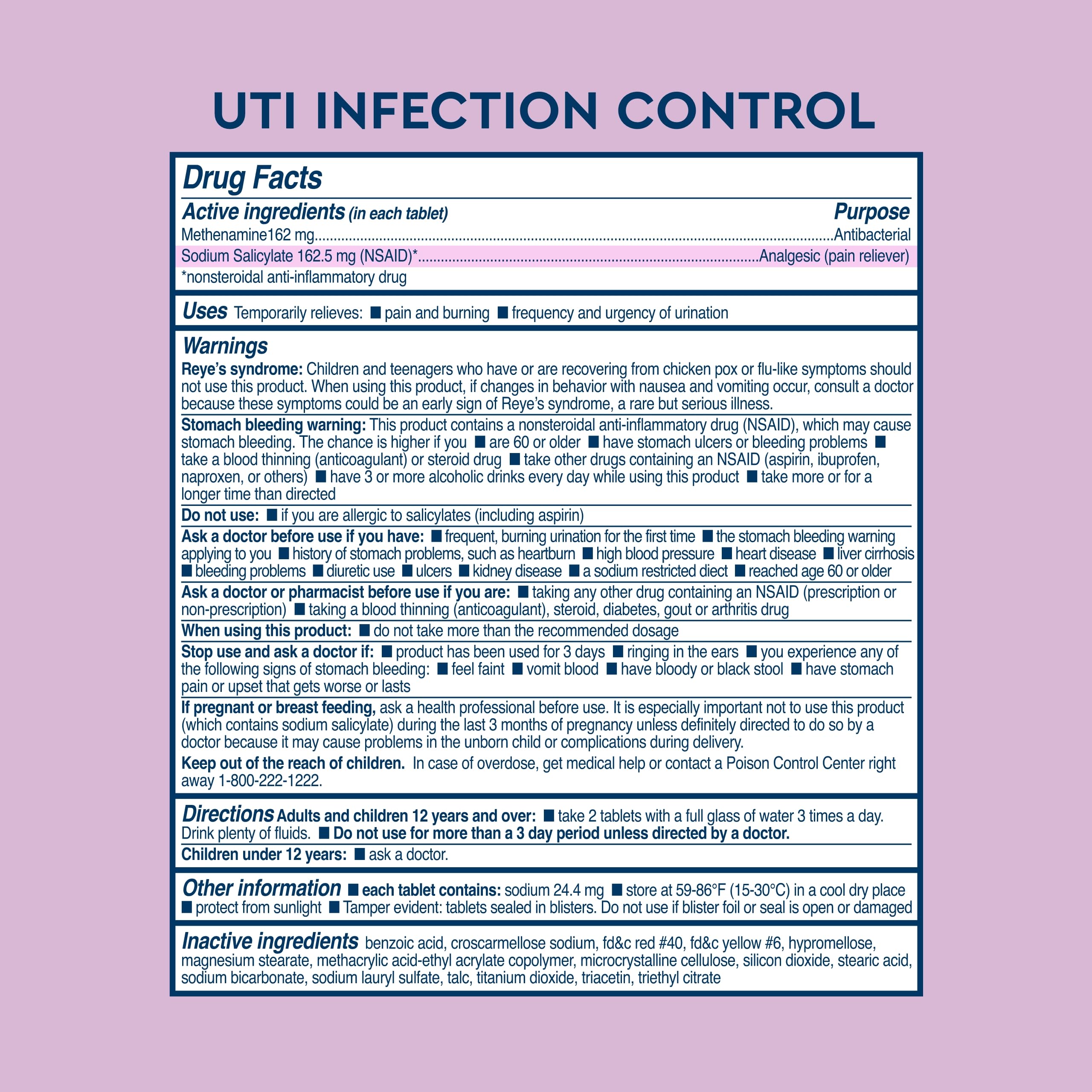 Uqora UTI Emergency Kit pain relief tablets ease urinary discomfort.