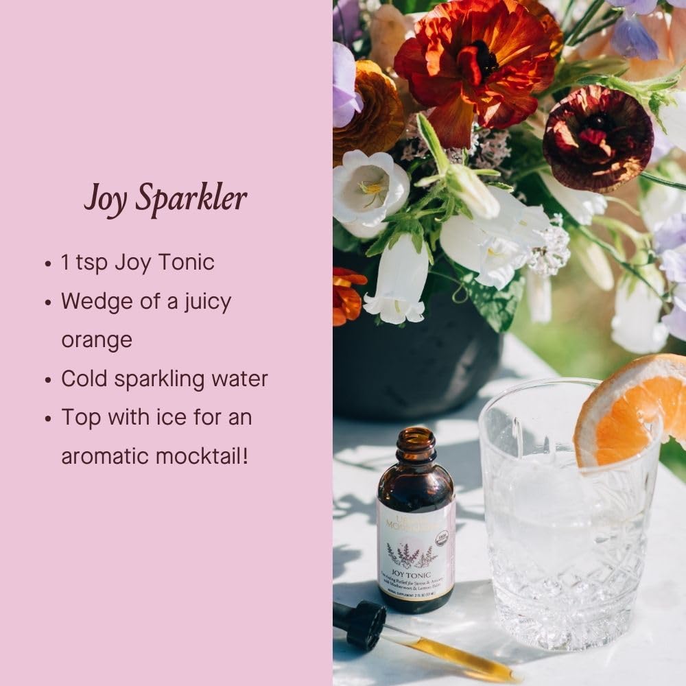 Urban Moonshine Joy Tonic in use shows a simple daily ritual