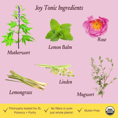 Urban Moonshine Joy Tonic on shelf display emphasizes organic blend