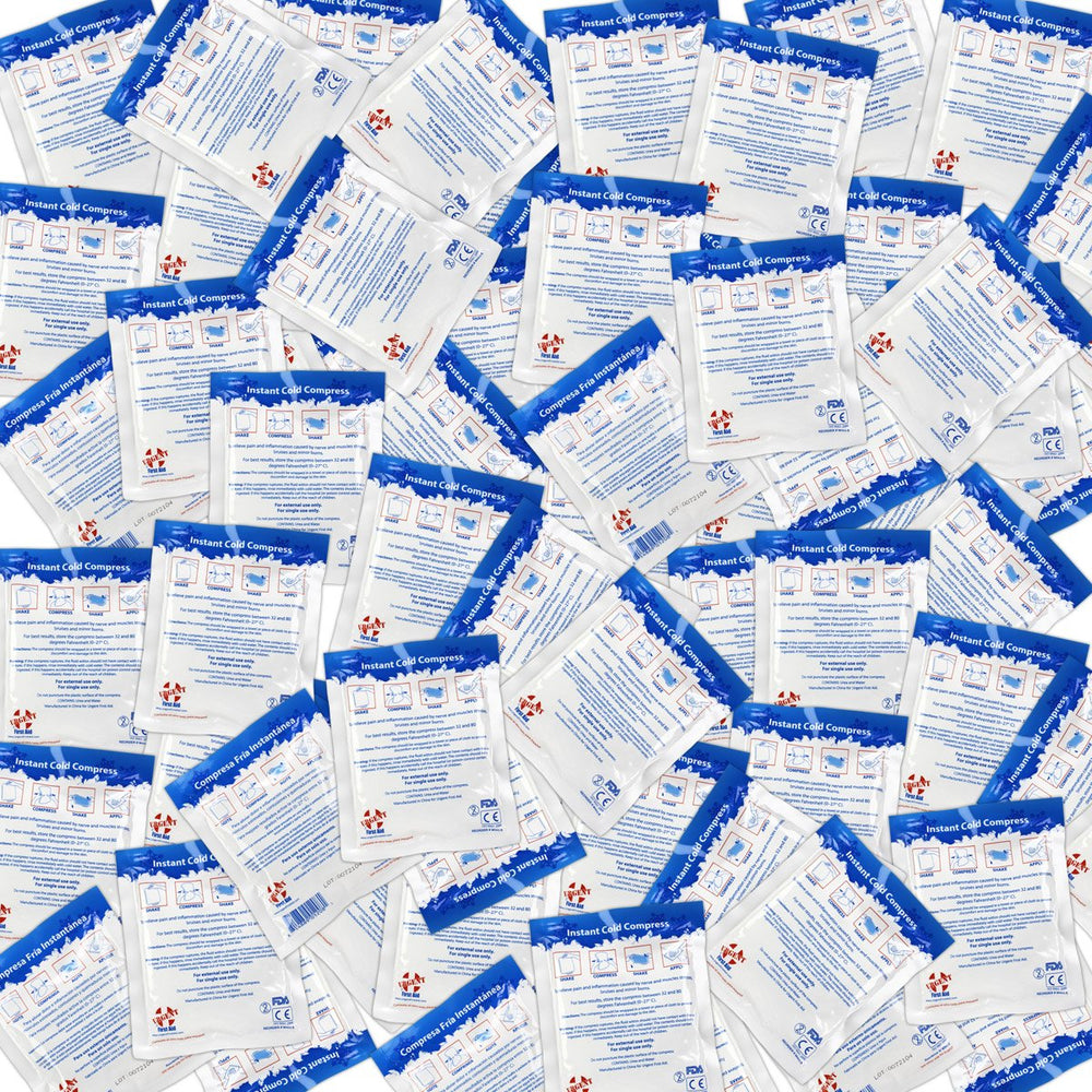 Workplace-ready Urgent First Aid cold packs for ANSI/OSHA compliant kits.