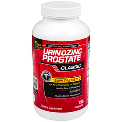 Urinozinc Classic bottle with capsules for daily prostate support.
