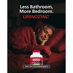 Urinozinc Plus bottle label emphasizing allergen-free formulation.